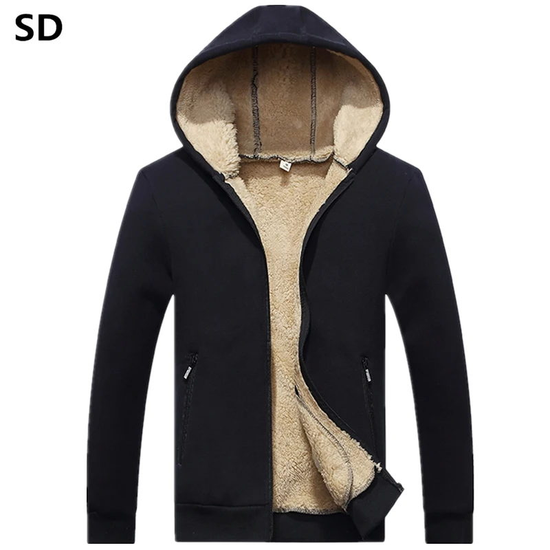 

Men's Sweatshirt 2019 Winter Hip Hop Pullover Male Hoody Thicken Lamb Cashmere Inner Hoodie Tracksuit Casual Coat for Men 1103