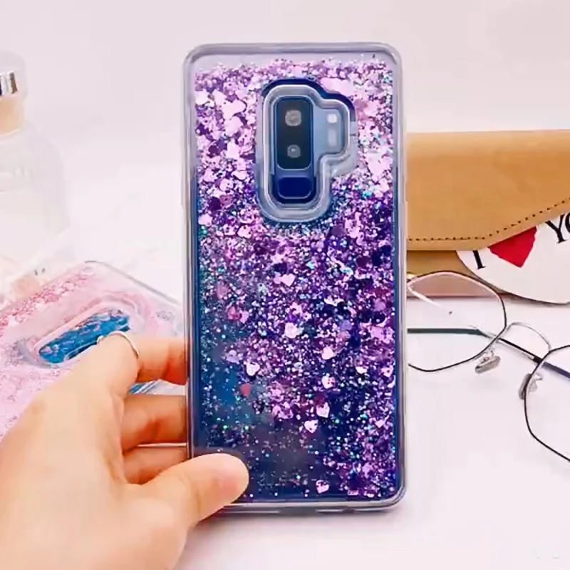 for Samsung Galaxy S9 case Back cover Bling Glitter Dynamic Quicksand Liquid Case for samsung S9 plus cover Galaxy S9 coque (2)