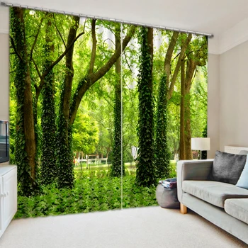 

tree curtains Luxury Blackout 3D Window Curtains For Living Room Bedroom forest curtains green curtains