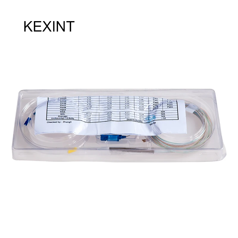 Kexint PLC Splitter 1*8 мини модуль 0.9 1 м с разъемом SC/UPC 10 штук