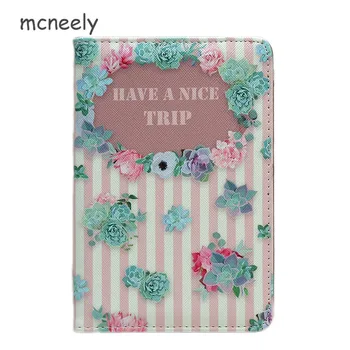 

NICE Flowers Travel Accessories Passport Holder Cover Women PU Leather ID Business Card Bag Fashion Organizer Credit Wallet Case