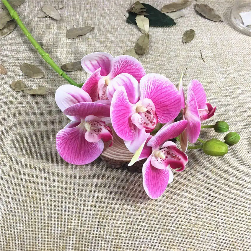 7 шт./лот орхидеи ветви Искусственные цветы fleurs искусственное украшение дома гостиной Белая орхидея Флорес искусственные