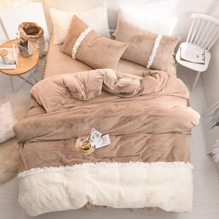 الشتاء طفل الكشمير الفراش مجموعة لحاف السرير تنورة بالغين الاطفال نوم مجموعات الملك/الملكة/كامل/حجم التوأم سرير الشتاء طفل الكشمير الفراش مجموعة لحاف السرير تنورة بالغين الاطفال نوم مجموعات الملك/الملكة/كامل/حجم التوأم سرير