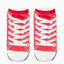 Парусиновая обувь с 3D-принтом; короткие носки унисекс с низким вырезом; несколько цветов; хлопковые носки; повседневные Чулочные изделия