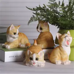 Милая статуя кота, имитация маленьких кошек, креативный домашний декор, смола, фигурка, Коллекционная модель, игрушка на День святого