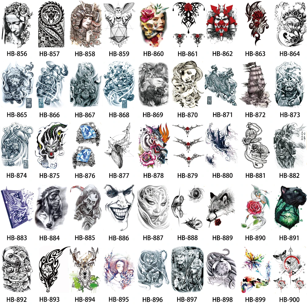 Тату наклейка Временная водостойкая для мужчин и женщин 1 лист|arm chest|leg tattoodesigner