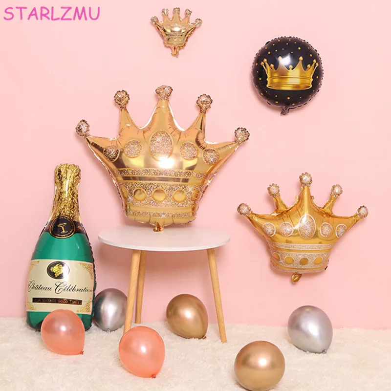 

STARLZMU 40inch Gold Crown Foil Balloons Baby Shower birthday Decorations kids air baloon Princess balloon Prince Party supplies