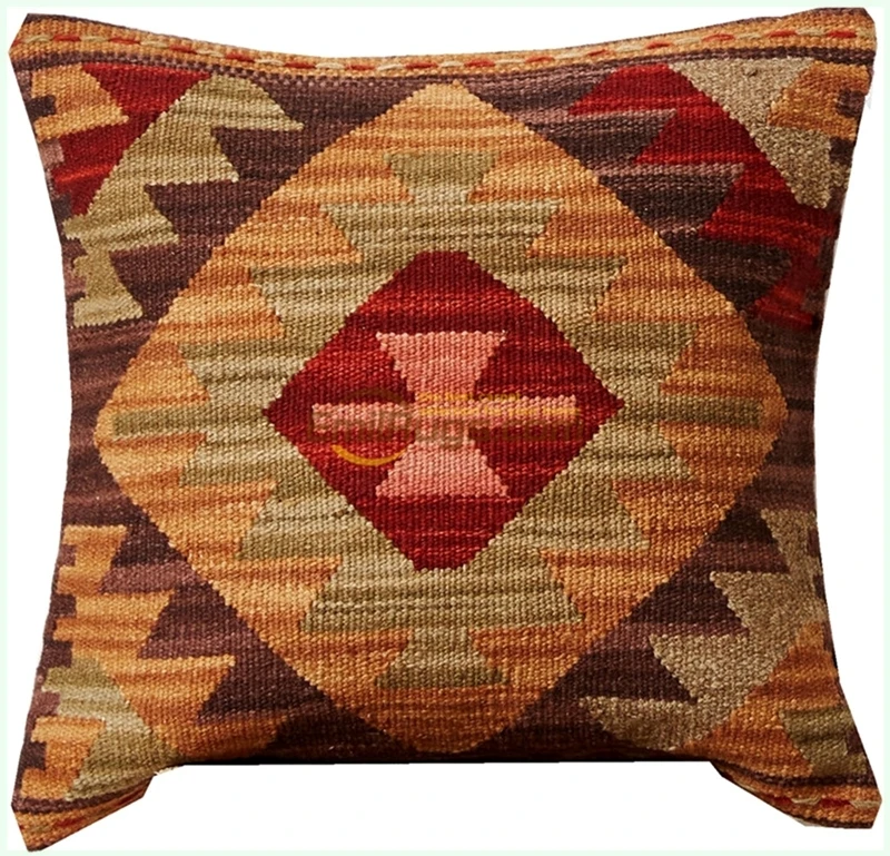 

Kilim Pillow Cushion Square Pillow Cover Cushion Case Toss Pillow Various Flower Decorative Handmade Woven Klicusyg28