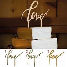 Модная одежда для свадьбы, дня рождения украшения торта Любовь Торт Топпер LOVE Знак Древесины AP2718 XH8Z