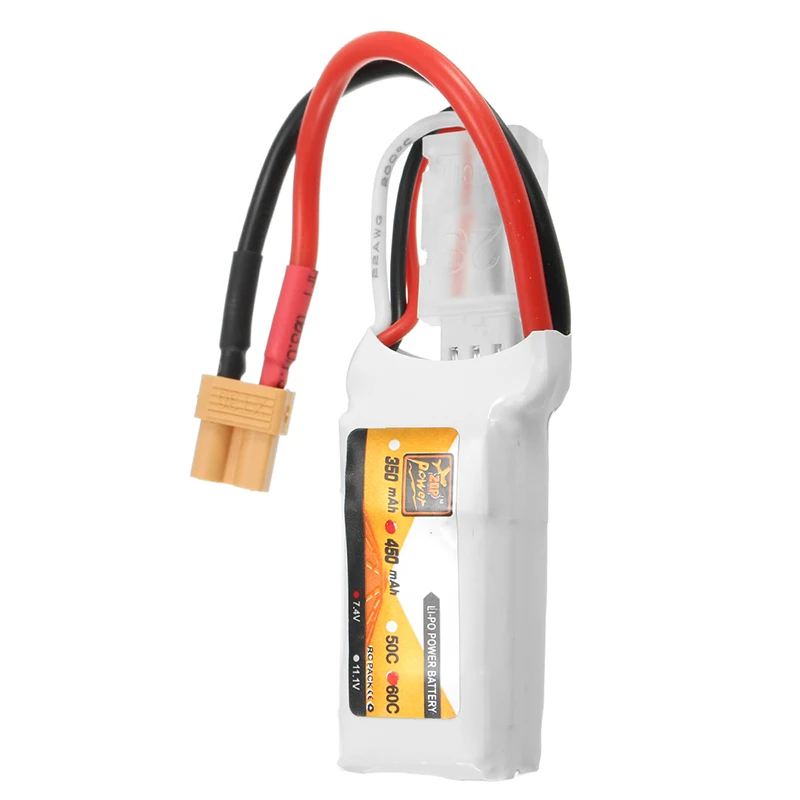 Высокое качество Перезаряжаемые ZOP Мощность 7 4 V 450 мА/ч 60C 2S Lipo Батарея XT30 разъем