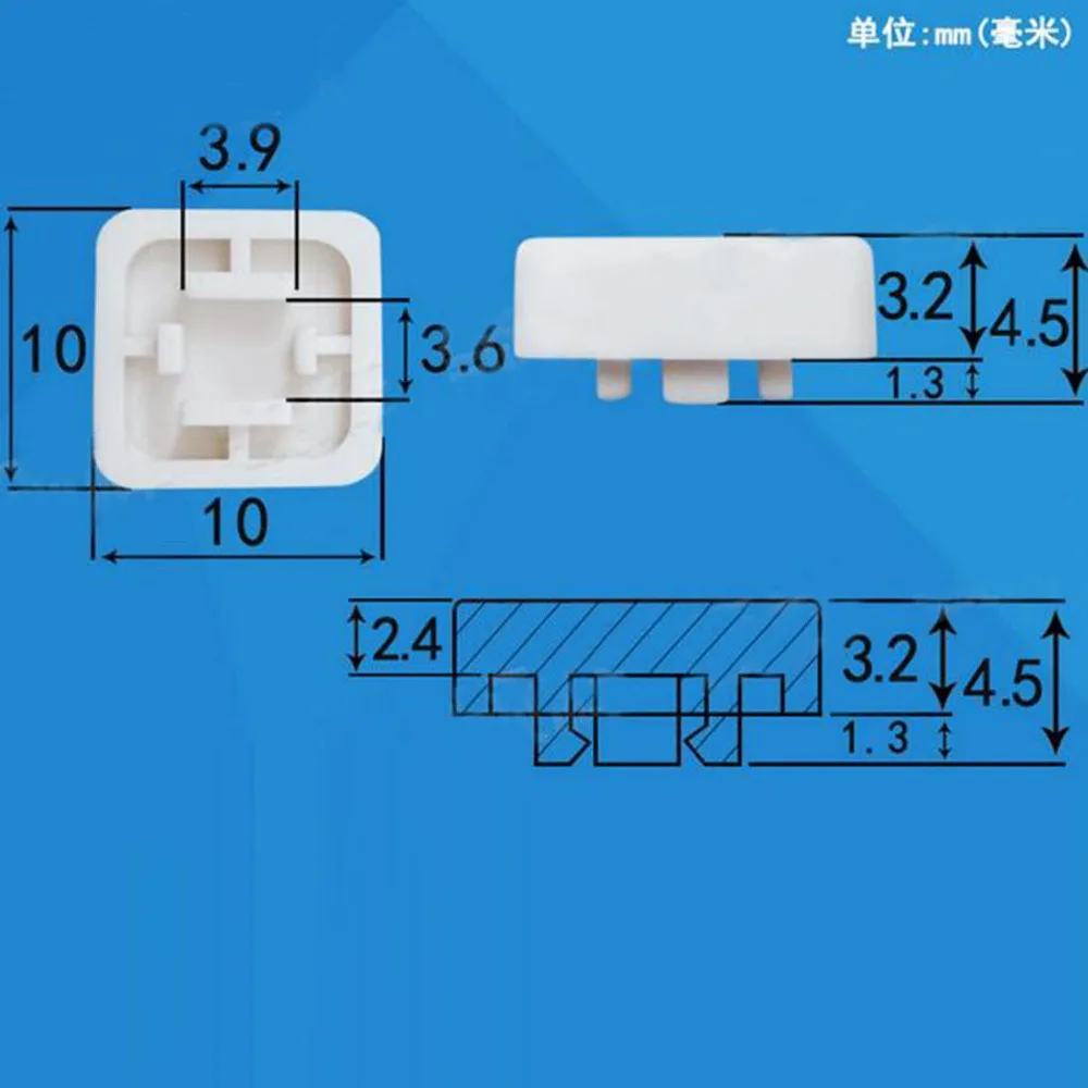 100 шт 10*10 мм кнопочный переключатель крышка квадратная кнопка Крышка многоцветные крышки для 12*12 мм квадратный Переключатель цена