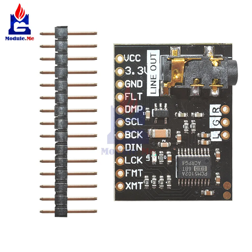PCM5102A DAC Sound Card Board pHAT 3.5mm Stereo Jack 24 Bits Digital Audio Module for Raspberry Pi Beyond ES9023 PCM1794