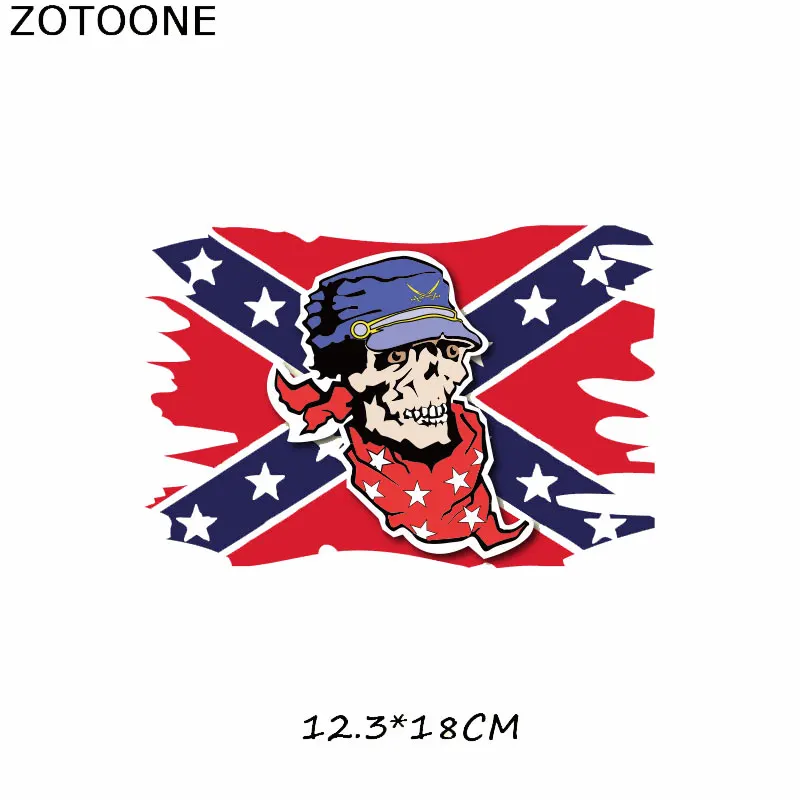 Нашивка ZOTOONE с американским флагом и черепом для одежды термоперенос моющиеся