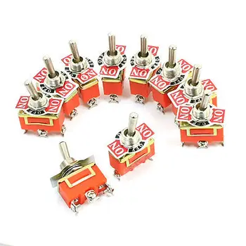 

10 Pcs SPDT ON/OFF/ON 3 Position Panel Mount Toggle Switch 250V 15A