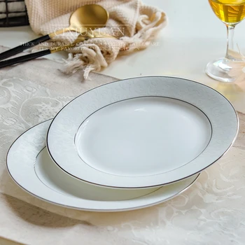 

8 inch, white bone china dinner plates, enamel fruit dish, chinese porcelain plate, ceramic tableware plate, restaurant supplies