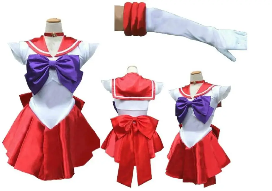 Аниме Сейлор Мун Косплей Hino Rei/Sailor Mars cos Мультфильм Хэллоуин вечерние унисекс можно настроить косплей костюмы