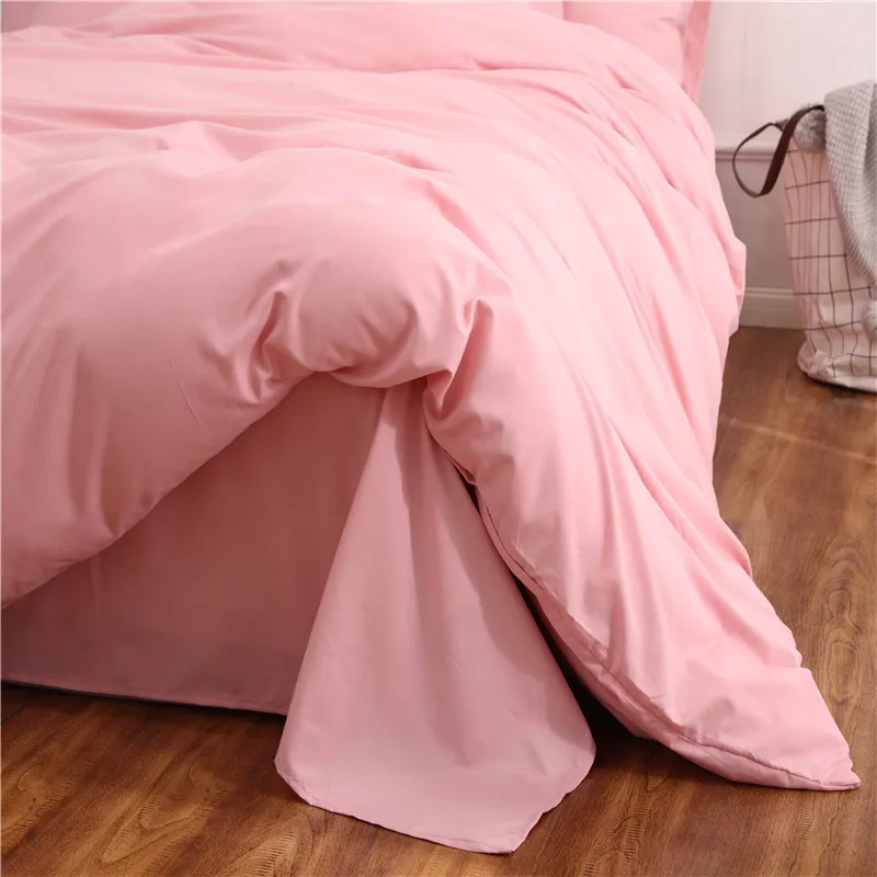 لطيف فتاة نمط الوردي بلون مجموعة الفراش الملكة حجم حاف غطاء السرير غطاء 3/4 pcs ملاءات السرير المخدة المفرش الملك الحجم