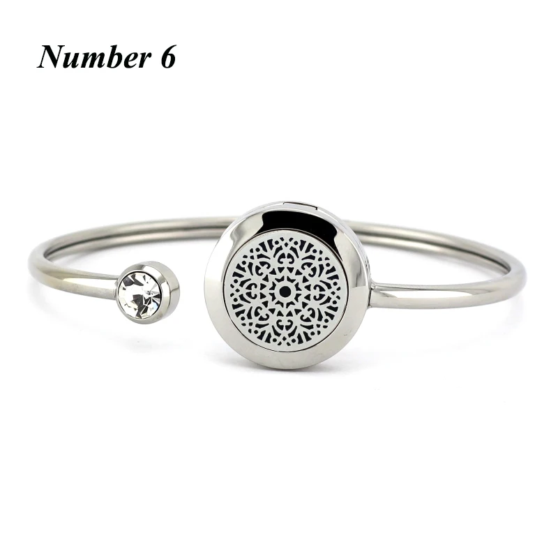 20 мм диффузор эфирного масла браслет для женщин 316L нержавеющая сталь магнитный браслет для ароматерапии браслеты(бесплатно с 5 подушечками - Окраска металла: Number 6