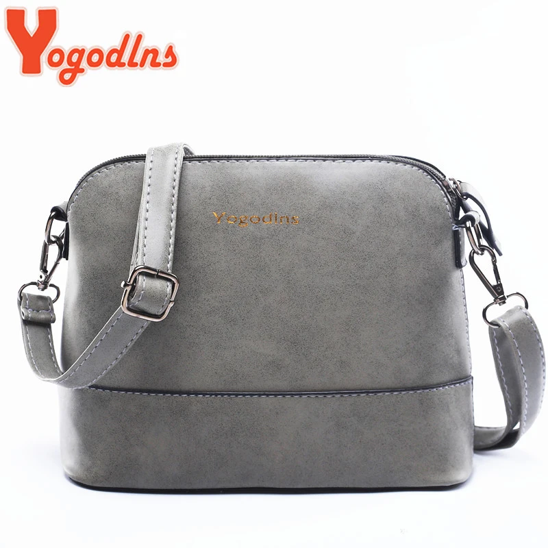 

Yogodlns New fashion women's messenger bag scrub shell bag Nubuck Leather small bags over the shoulder women purses and handbags