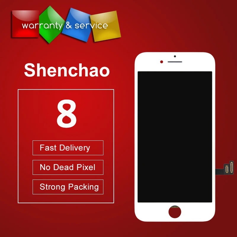 10 шт. без битых пикселей для iPhone 8 ЖК-дисплей с сенсорным экраном ShenChao качество