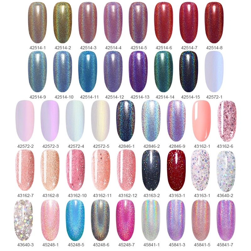 BORN PRETTY 6ml Iridescent Shiny Holographic Nail Polish Wonderworld Glitter Series Sequins Nail Art Lacquer Manicure Tools