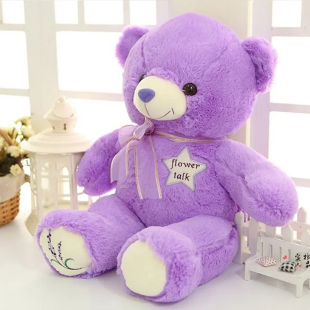 Kawaii Плюшевые фиолетовый медведь игрушки мягкие Животные мягкие игрушки для детей подарок на день рождения для девочек Рождественский