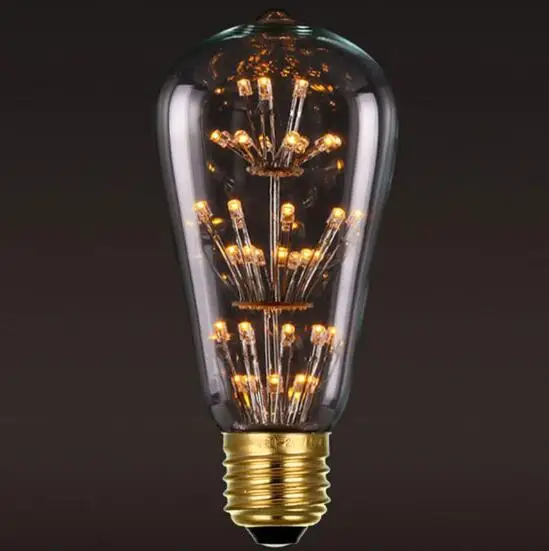 Светодиодная лампа E27, декоративный светильник, лампочка 220 В, светодиодная лампочка эдисона st64 g80, лампа для фейерверков, праздничный светильник, рождественские украшения для дома