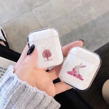 

Cute Case For Apple airpods case Cartoon Floral Giraffe Wireless Bluetooth Earphone Clear Case For Airpods Hard Protective Case