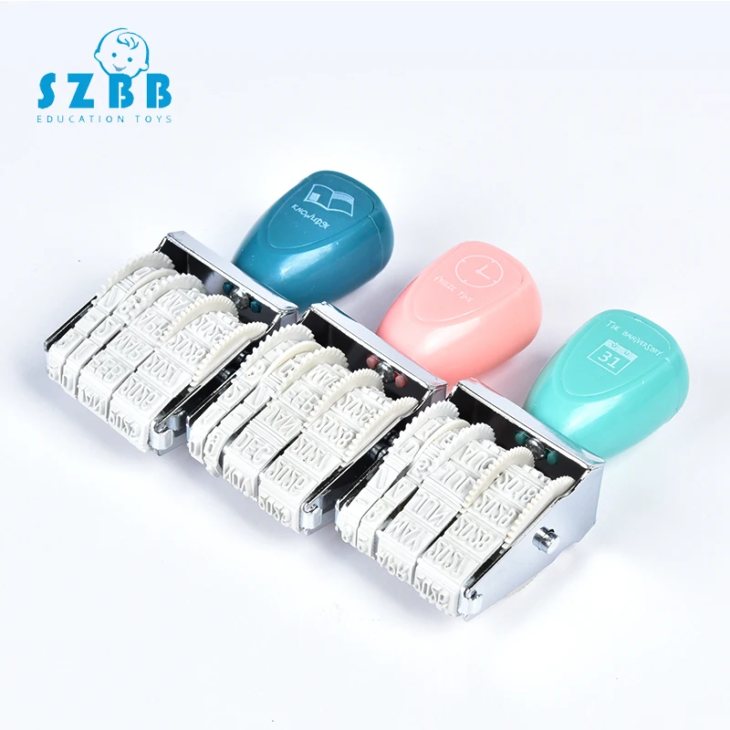 SZ STEAM 1Pcs DIY Vintage Plastic Rolling Stamp Month Date Wheel Stamps Diary Album Scrapbooking Stationery