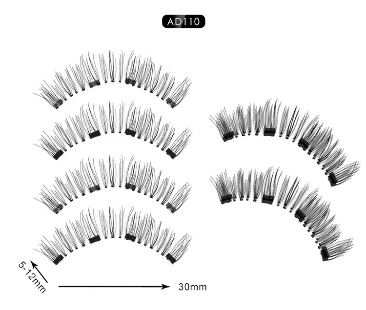 Классические накладные ресницы на магнитах с 4 магнитами натуральные Длинные Накладные ресницы с аппликатор для ресниц Накладные ресницы на магнитах