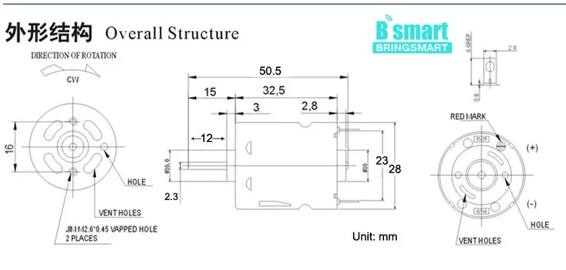 BringSmart RS 360 365 небольший электродвигатель 5000-19400 r/мин 12v 18v 24v высокое Скорость DC мотор для фена для волос двигателя