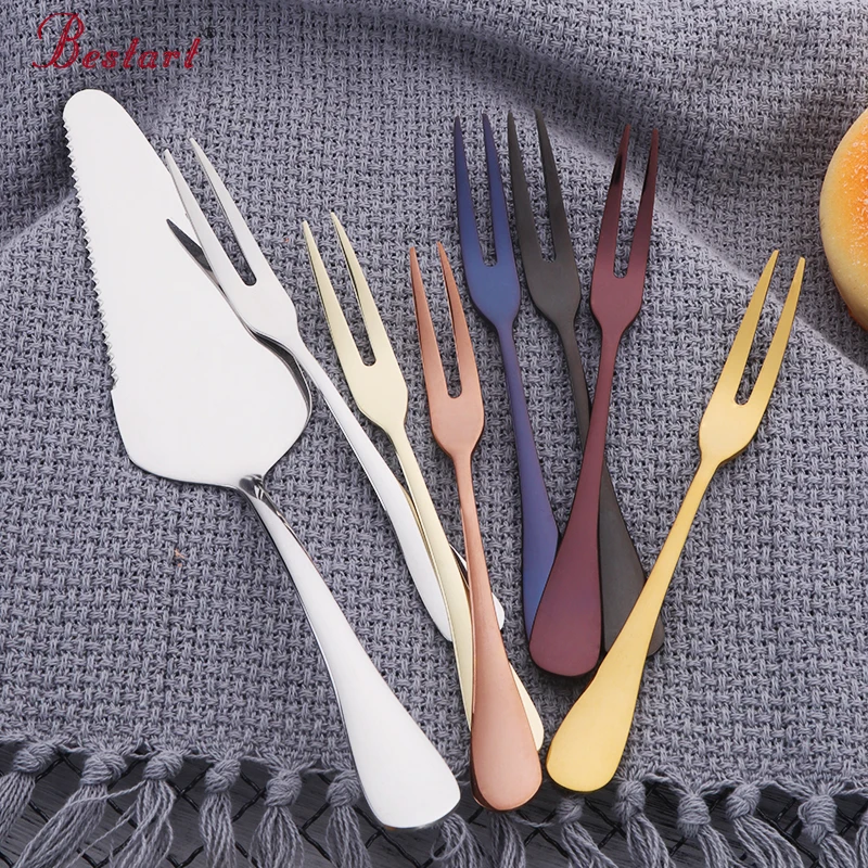 1lot 9pcs Eco friendly 18 10 Stainless Steel Cake Shovel Knife Fruit Fork Snack font b