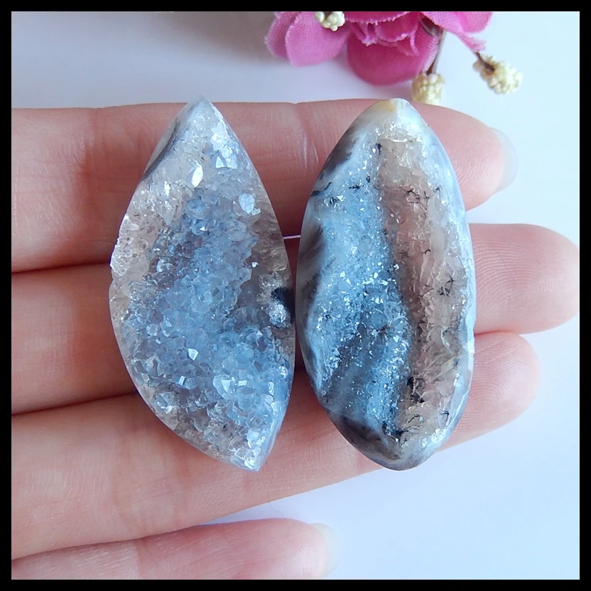 Nugget Brazil Agate Crystal Earring, Semi-precious stones, Jewelry accessories Earrings31x22x10mm,37x20x7mm,15.4g