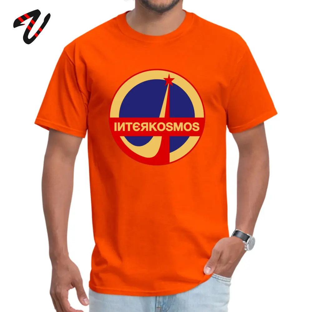 Tops T Shirt Interkosmos Sweatshirts Summer Special Slim Fit Short Sleeve 100% Cotton O Neck Men's Tshirts Slim Fit Interkosmos -18381 orange