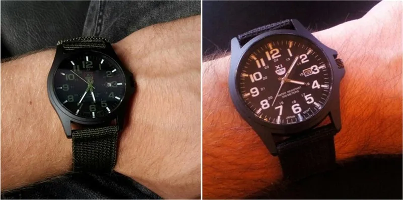 automatic quartz watch XINEW Nylon Strap Watches Men Casual Auto Date Quartz Watch Military Army Green Watch Simple Analog Sport Man Wrist Watch Quartz Watches real	