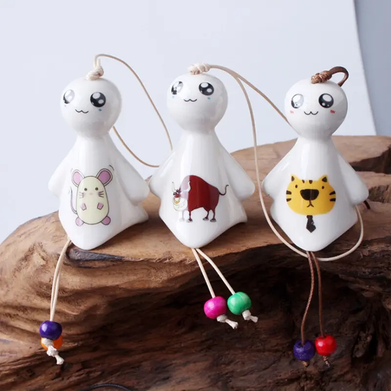Ceramic Wind Chimes Sunny Dolls Pendant Wind Chimes Car Ornament
