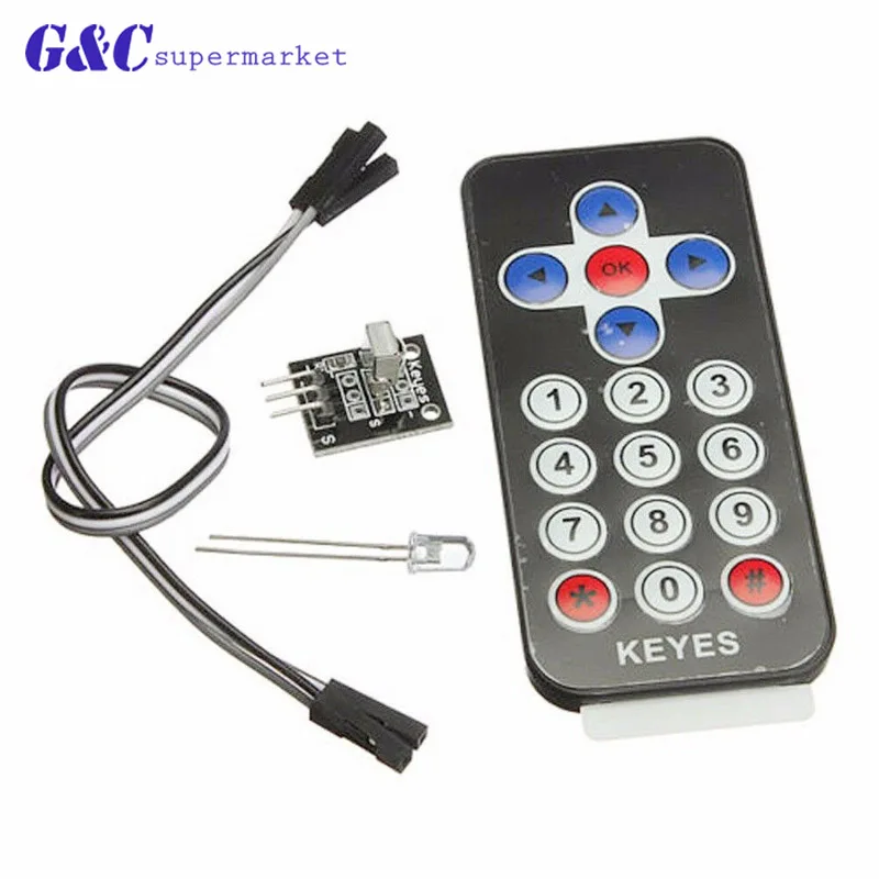 

1Set Infrared Remote Control Module Wireless IR Receiver Module DIY Kit HX1838 for Arduino Raspberry Pi
