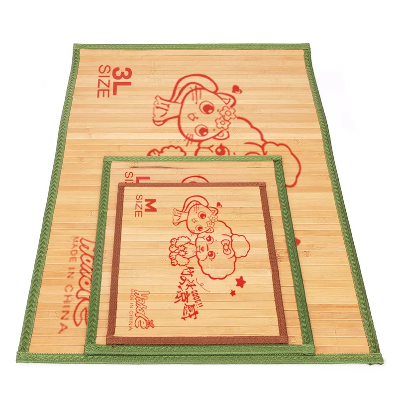

Dog Mat Summer Cooling Bamboo New High Quality Cartoon Pet Pets Bed House Dogs Chien Cama