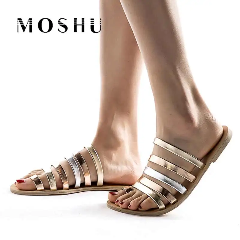 

Summer Shoes Women Sandals Retro Gladiator Flat Sandals Sequin Flip Flops Beach Shoes Peep Toe Ladies Slides Sandalias Mujer