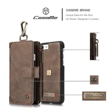 CaseMe Brand Wallet Card Handbag Phone Bag Cases For iPhone 7 7 Plus Luxury Case Zipper Detachable 2 in 1 Leather Flip Cover