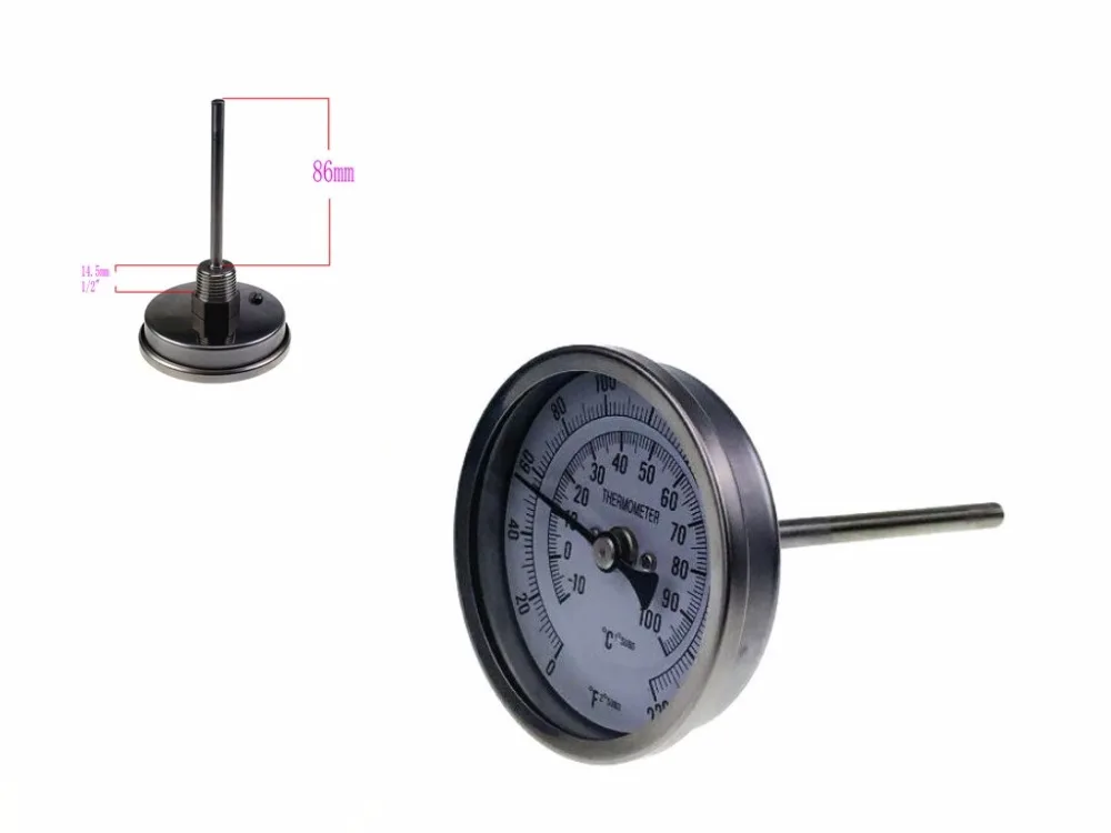 " Циферблат Аналоговый 4" зонд биметаллический термометр, оборудование для пивоварения пива для домашнего пивоварения
