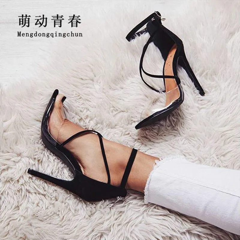

Women Pumps 2018 Fashion Europe Brand Peep Toe Pumps Sexy Narrow Brand Hollow Out Clear Transparent Party High Heels Sandals