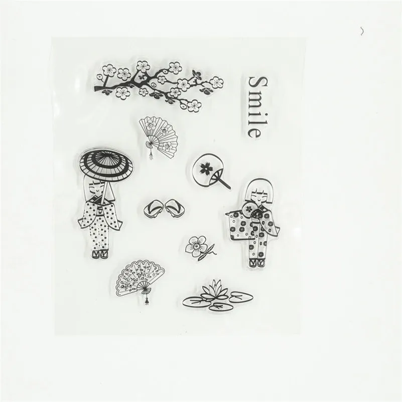 

kimono of japan design for Clear Rubber Stamp Transparent Stamp DIY Scrapbooking Card Making paper card Decor TM-172