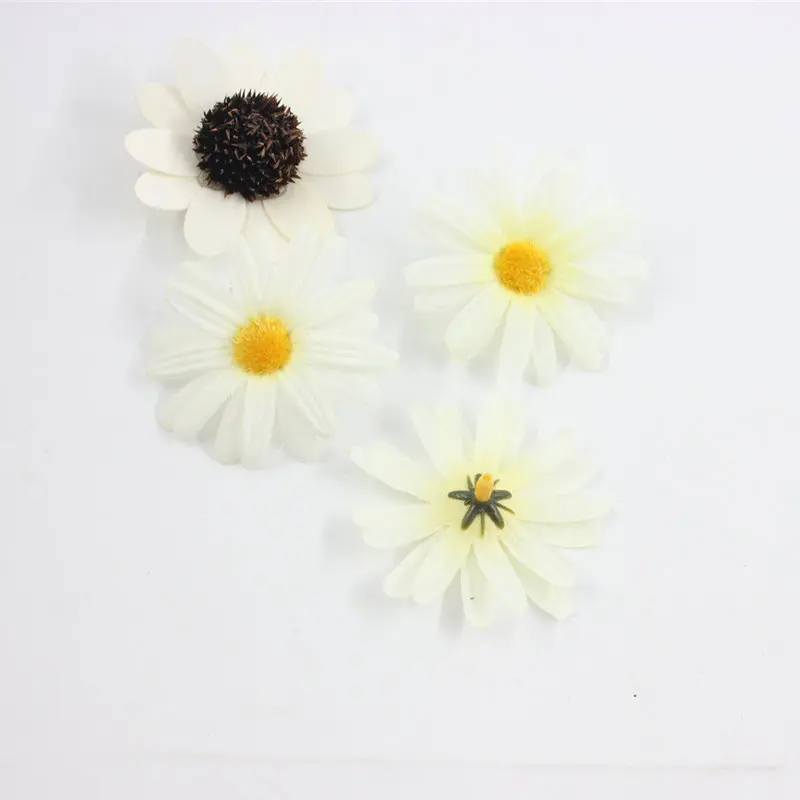 100 шт/lote Cabeca искусственный Flor De Seda Pequeno Crisantemo Da Margarida do Gerbera fanas DIY Casamento