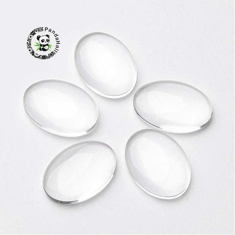 Lot 2 Cabochons Dôme en verre ovale 40x30mm à coller SC15079