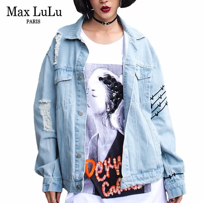 Max LuLu 2018 Autumn Luxury Punk Style Girls Jeans Streetwear Womens