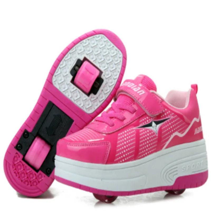 EUR 28-43 جديد الأطفال صغار أحذية التزلج الأسطوانة الاطفال رياضية مع اثنين heelies الفتيان الفتيات عجلات أحذية الكبار عارضة الفتيان أحذية