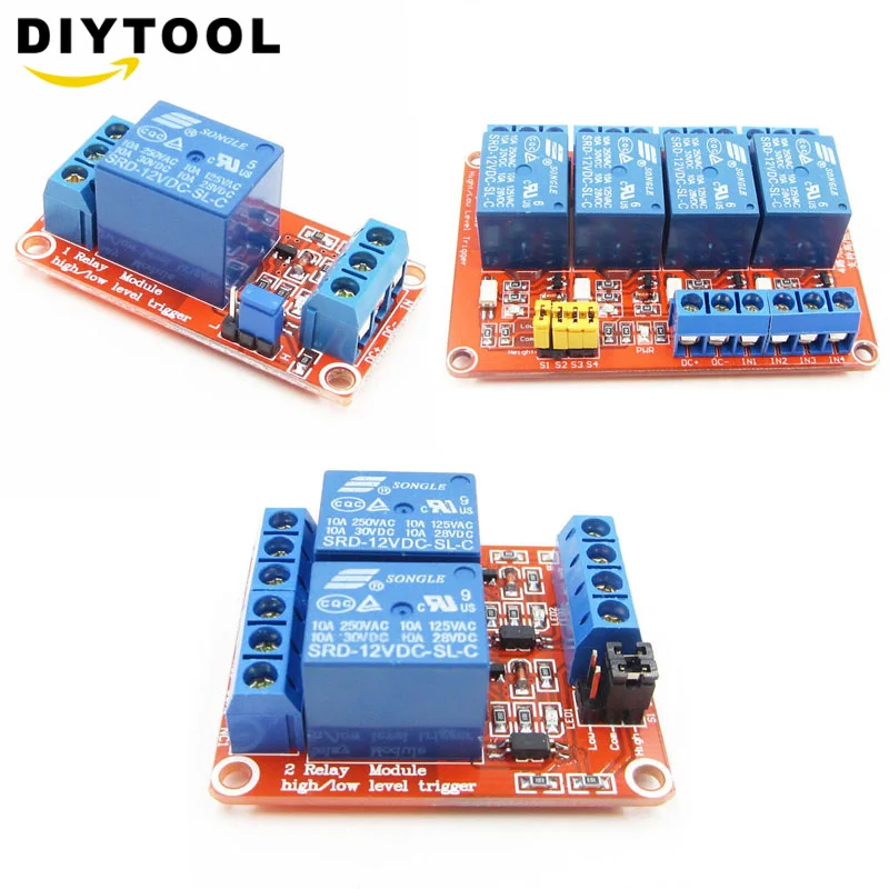 

1 2 4 8 Channel 12V Relay Module Board Shield with Optocoupler Support High and Low Level Trigger for Arduino