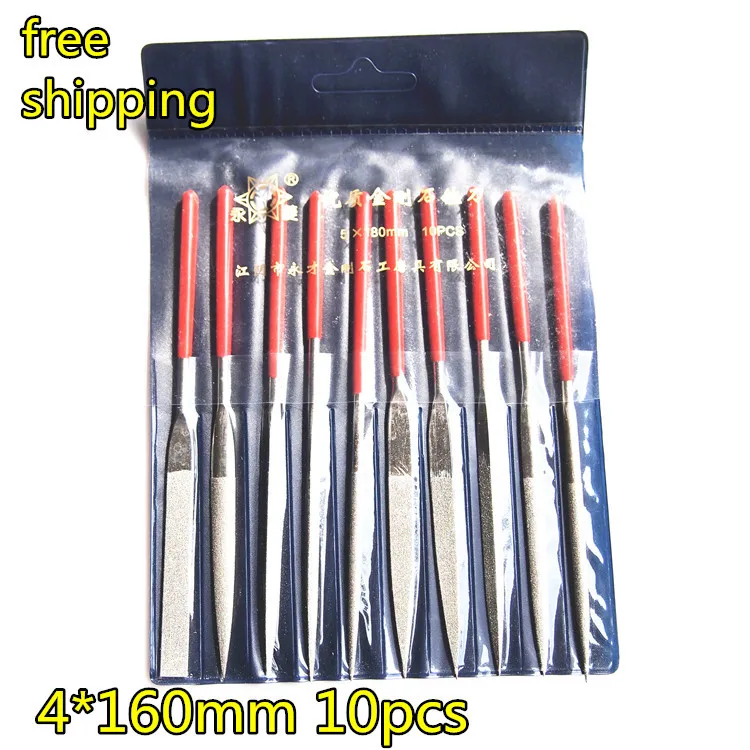 

Set 10pcs 4*160mm Needle Files Diamond file Jeweler Diamond Carving Craft Tool Metal Glass Stone Free Shipping