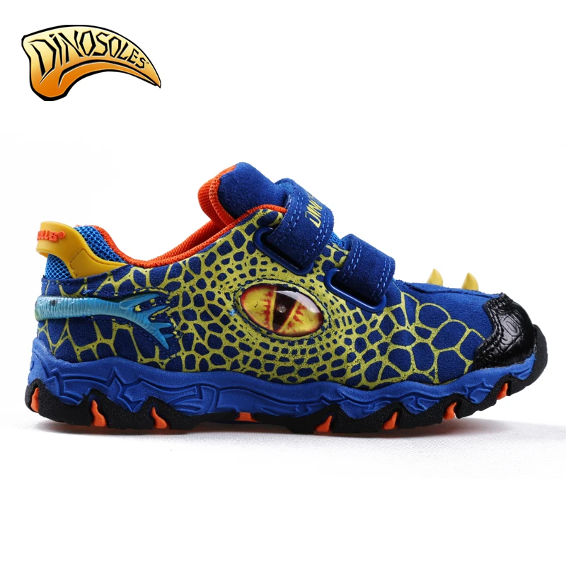  Dinoskulls Boys Genuine Leather Luminous Sneakers Kids Glowing Sneakers Light Up LED Shoes Boys 3D  - 32818161170